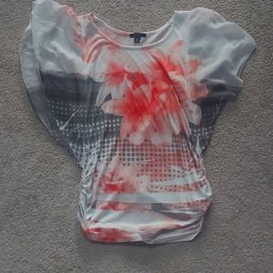 Grey and pink butterfly top